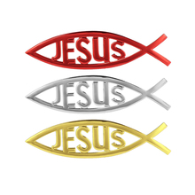 Универсальный 3D символ христианского Иисуса рыбы логотип Автомобильная эмблема значок наклейка автомобиль и грузовик декоративная наклейка автостайлинг 2024 - купить недорого