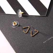 KARASU Gold Color Open Triangle Earrings Korean Fashion Stud Earrings for Women Girls Jewelry Zinc Alloy Earrings 2024 - buy cheap