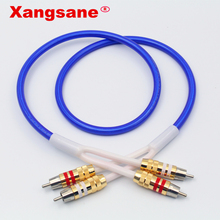 Xangsane Hifi 2RCA to 2RCA Cable Hi-end 4 core oxygen-free copper Silver-plated Dual RCA Male to Male Audio Cable 2024 - buy cheap