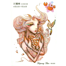 3pcs Cancer Zodiac Tattoo Sticker Waterproof Henna Tatoo Wall Sticker Child Temporary Tattoo Body Art Flash Tattoo Stickers 2024 - buy cheap