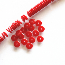 HOT Dark red resin beeswax 6X2mm 8X2mm abacus Spacer Jewelry round loose beads 15" B102 2024 - buy cheap