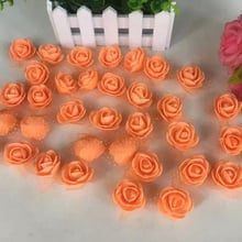 Mini rosas artificiales de espuma de PE hechas a mano, cabezas de flores para decoración de bodas, suministros de bricolaje para jardín y hogar, 3,5 cm, 50 unids/lote 2024 - compra barato