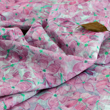 High quality pure ramie fabrics High-end dress cheongsam, dress and shirt tissu Pink series Pink flower Unique printing tissus 2024 - buy cheap