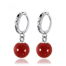 New Arrival Shine Natural Stone Red Black Women 925 Silver Drop Earrings Fashion Jewelry Dangle Eearring for Wedding Party Gift 2024 - buy cheap