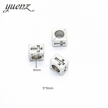 YuenZ-Cuentas cruzadas de agujero grande, accesorios de joyería de encanto europeo, accesorios de bricolaje, color plata antigua, 10 Uds., R135 2024 - compra barato