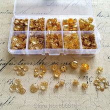 ( Gold - Bead Cap ) 1500Pcs/Set Mix 10 Styles Gold Color Bead Caps & Box Jewelry Findings& Accessories 2024 - buy cheap
