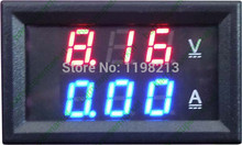 Tensão voltímetro amperímetro 2in1 dc volt amp display duplo medidor de painel vermelho azul digital com corrente ampere shunt dc100v 100a 2024 - compre barato