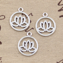 12pcs Charms Lotus Flower 23x20mm Antique Making Pendant fit,Vintage Tibetan Bronze Silver color,DIY Handmade Jewelry 2024 - buy cheap