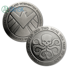 10pcs/lot Agents of shield S.H.I.E.L.D. Hydra Metal Double Commemorative Coin 40*3mm Skull American Challenge Coin 2024 - buy cheap