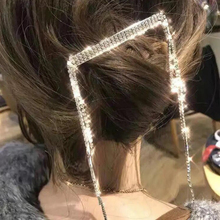 Rhinestone Long Tassel Chain Hair Pins Barrettes Hair Clips Accessories For Women Girl Lady wedding Party Prom Hair Jewelry Gift 2024 - buy cheap