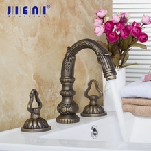 JIENI Solid Brass Antique Brass 3 Pcs Dragon Totem Bathroom Basin Sink Faucet Spray Spout Hose Bathtub Brass Tap Mixer Faucet 2024 - buy cheap