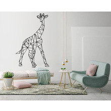 Adhesivo de pared de animales abstractos, decoración de pared de jirafa para habitación de niños, sala de juegos, pegatinas de pared decorativas de vinilo geométricas, G238 2024 - compra barato