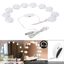 USB LED vanidad bombillas regulable Cosmética Maquillaje LED espejo luz cadena para tocador escritorio decoración maquillaje espejos 2024 - compra barato