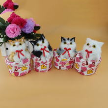 Adorável simulação animal boneca brinquedo de pelúcia do gato crianças decorações de brinquedo presente de aniversário para crianças brinquedos de pelúcia 2024 - compre barato