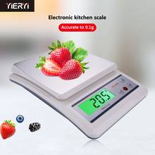 yieryi 3kg/0.1g Kitchen Electronic Scales Stainless Steel Surface Cooking Scale Counting Function Laboratory Bench Balance 2024 - buy cheap