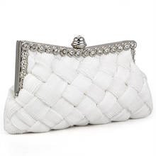 FGGS-WHITE satin bridal evening prom clutch handbag purse 2024 - buy cheap