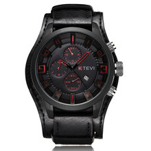 Relógio de quartzo esportivo masculino relógio de pulso de couro de luxo de marca famosa moda militar relógio masculino relógio de pulso de couro masculino 2024 - compre barato