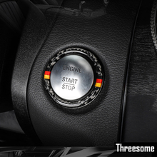 SRXTZM углеродное волокно автомобильный двигатель старт стоп зажигание ключ кольцо наклейка для Mercedes C W205 C180 C200 GLC кнопка запуска 2024 - купить недорого