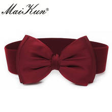 Maikun Elastic Bowknot Wedding Dresses Belts for Woman Designer Belts Women High Quality Marriage Accessories Party Dress Belts 2024 - buy cheap