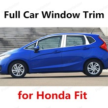 new arrival bright silver Stainless Steel Car Styling Full Car Window Trim Decoration Strips For Honda Fit 2024 - buy cheap