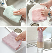 4 шт. микро-волокна кухонных полотенец Полотенце для мытья посуды салфетка для очистки очков 2024 - купить недорого