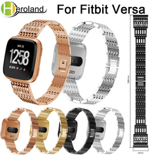 Stainless Steel Watch Band For Fitbit Versa band metal Smart Strap Wrist Band Replacement Crystal bracelet 2018 new Accessories 2024 - buy cheap
