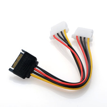 Cable de disco duro IDE HDD de 15 pines SATA macho a hembra Dual 4 pines Molex hembra 2024 - compra barato