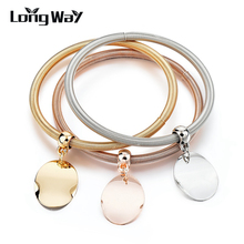 LongWay-Conjunto de 3 pulseras de amuleto de corazón para mujer, joyería con estilo, color dorado, pulsera de cristal para boda, SBR170033 2024 - compra barato