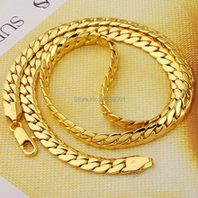 Massive Chunky  Yellow Gold Filled Mens Necklace Chain Herringbone Chian Jewelry 2024 - buy cheap
