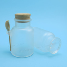 Botella de sal de baño con tarro con corcho y cuchara de madera, envases cosméticos de plástico en polvo, 12x300g, 300ml 2024 - compra barato