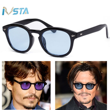 IVSTA Johnny Depp Glasses Men Sunglasses Tony Stark Retro Sunglasses Gothic Steampunk Round Tint Ocean Lens Party Festival 2024 - buy cheap