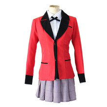 Костюм для косплея Kakegurui Yumeko Jabami, школьная форма для девочек, полный комплект: куртка + рубашка + юбка + галстук 2024 - купить недорого