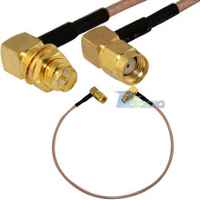 15cm RP-SMA female angle Nut bulkhead To RP-SMA Straight male angle Cable RG316 2024 - buy cheap