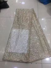 Tecido de renda africano com glitter colado e lantejoulas enfeite de renda para casamento/vestido de noite 2024 - compre barato