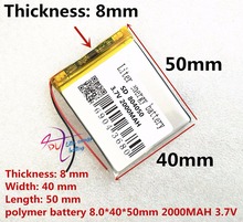 best battery brand 3.7V polymer lithium battery 804050 2000MAH GPS navigation mobile power tablet computer 2024 - buy cheap