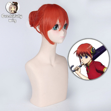 New Gintama Kagura Anime Cosplay Wigs Short Orange Heat Resistant Synthetic Hair Perucas Cosplay Wig Free Shipping 2024 - buy cheap