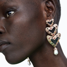 JURAN za colorful crystal pearl earrings wedding jewelryvintage metal heart long dangle earrings for women 2024 - buy cheap