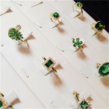 Anéis esmeralda vintage para mulheres s925 prata esterlina 18k dourado verde zircônia cúbica anel aberto simples temperamento joias finas joias 2024 - compre barato