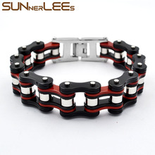 SUNNERLEES Fashion Jewelry 316L Stainless Steel Bracelet Bangle Huge Biker Bicycle Motorcycle Link Chain For Men Boy BC02 2024 - buy cheap