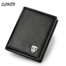 New cowhide leather wallet men wallets luxury brand clutch wallet Brown money clip men's leather wallet male purse 147Q 2024 - buy cheap