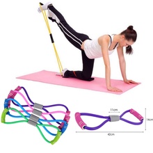 Yoga pilats puxando corda de borracha elástica loop tubo banda fitness 8 palavra tensão cinto peito expansor ginásio exercício equipamentos treinamento 2024 - compre barato