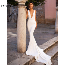 Elegant Mermaid Long V Neck  Simple  Evening Dress  Sleeveless Sweep Train  Evening Dresses Custom Made Vestido de noche 2024 - buy cheap