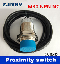 Aprobación CE IP67 cilindro tipo M30 NPN NC/normalmente cerrado DC 6-36V proximidad sensor inductivo interruptor 3 cables Distance15mm 2024 - compra barato
