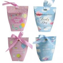 100pcs Gifted Boxes With Ribbons For Baby Shower Candy Cardboard Boxes Wedding Bomboniere Matrimonio Packing Sachet Bonbon 2024 - buy cheap
