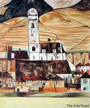 Egon schiele pinturas à mão abstratas arte de parede grande 1913, paisagem, pintura a óleo 2024 - compre barato
