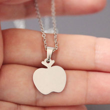 1pc Apple Shaped Stainless Steel Necklace Cute Charms Pendants Necklaces Women Kids Fashion Jewelry Accessories 2024 - buy cheap