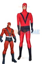 Rojo y azul marino hombre gigante disfraz Spandex Halloween Cosplay superhéroe fullbody disfraces gran oferta Zentai Suit 2024 - compra barato