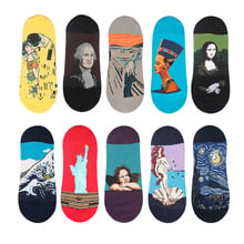 Hot Dropshipping Autumn winter Retro Women New Art Van Gogh Mural World Famous Oil Painting Series Female Socks Funny Socks 2024 - buy cheap