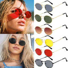 Gafas de sol ovaladas para hombre y mujer, lentes de sol de Metal de lujo, Retro, con espejo Vintage, UV400, n. ° 30, 2019 2024 - compra barato