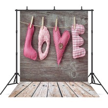 Cartel de amor, Fondo de fotografía, suelo de madera, accesorios para sesión de fotos, paño para fiesta de boda infantil, telones de fondo para estudio fotográfico 2024 - compra barato